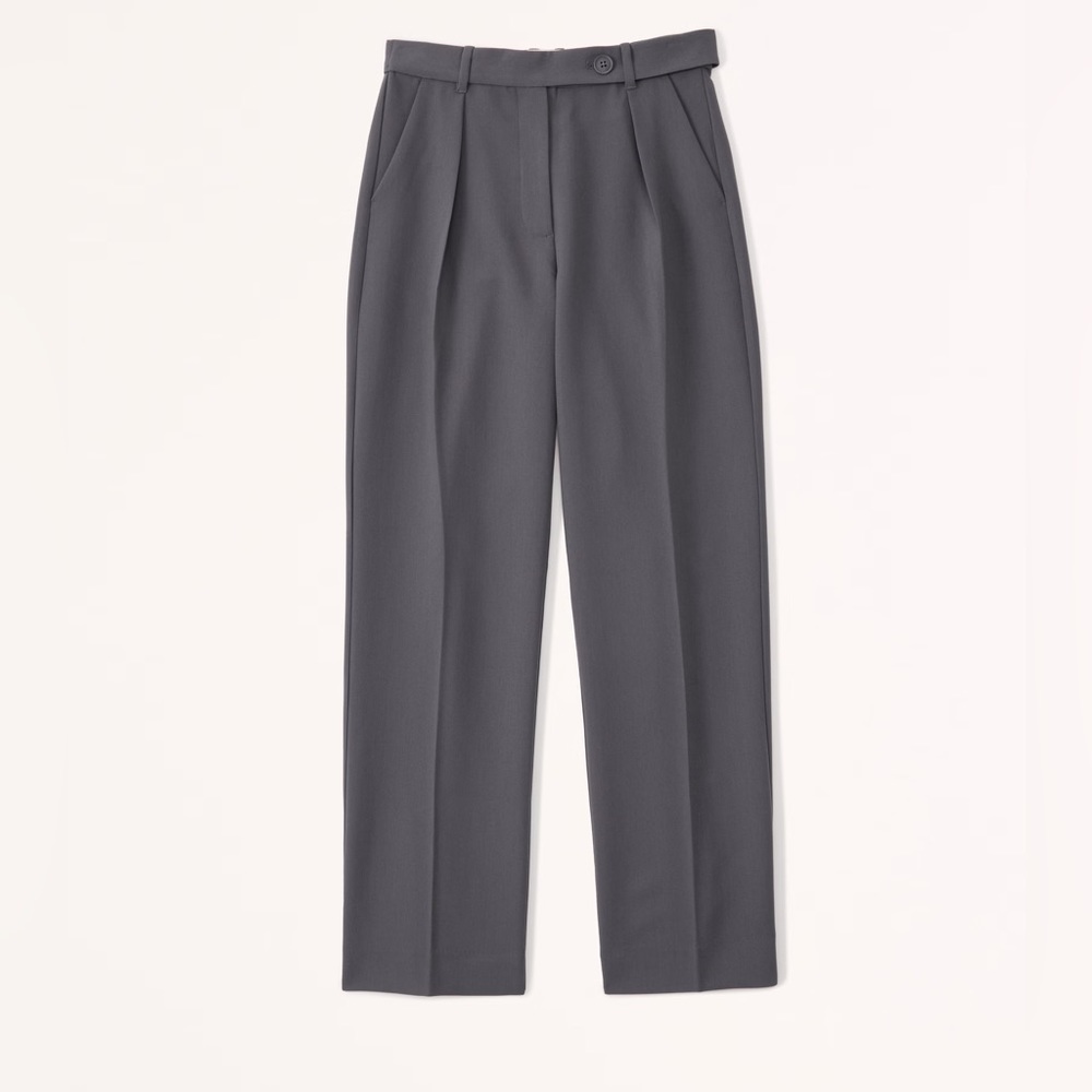 Abercrombie & Fitch Belted Tailored Pant, size 30, dark grey